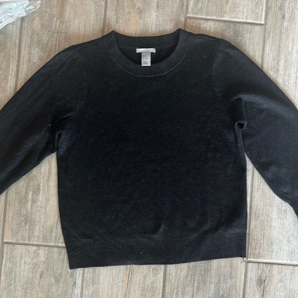 H&M Shimmery Black Sweater Size M